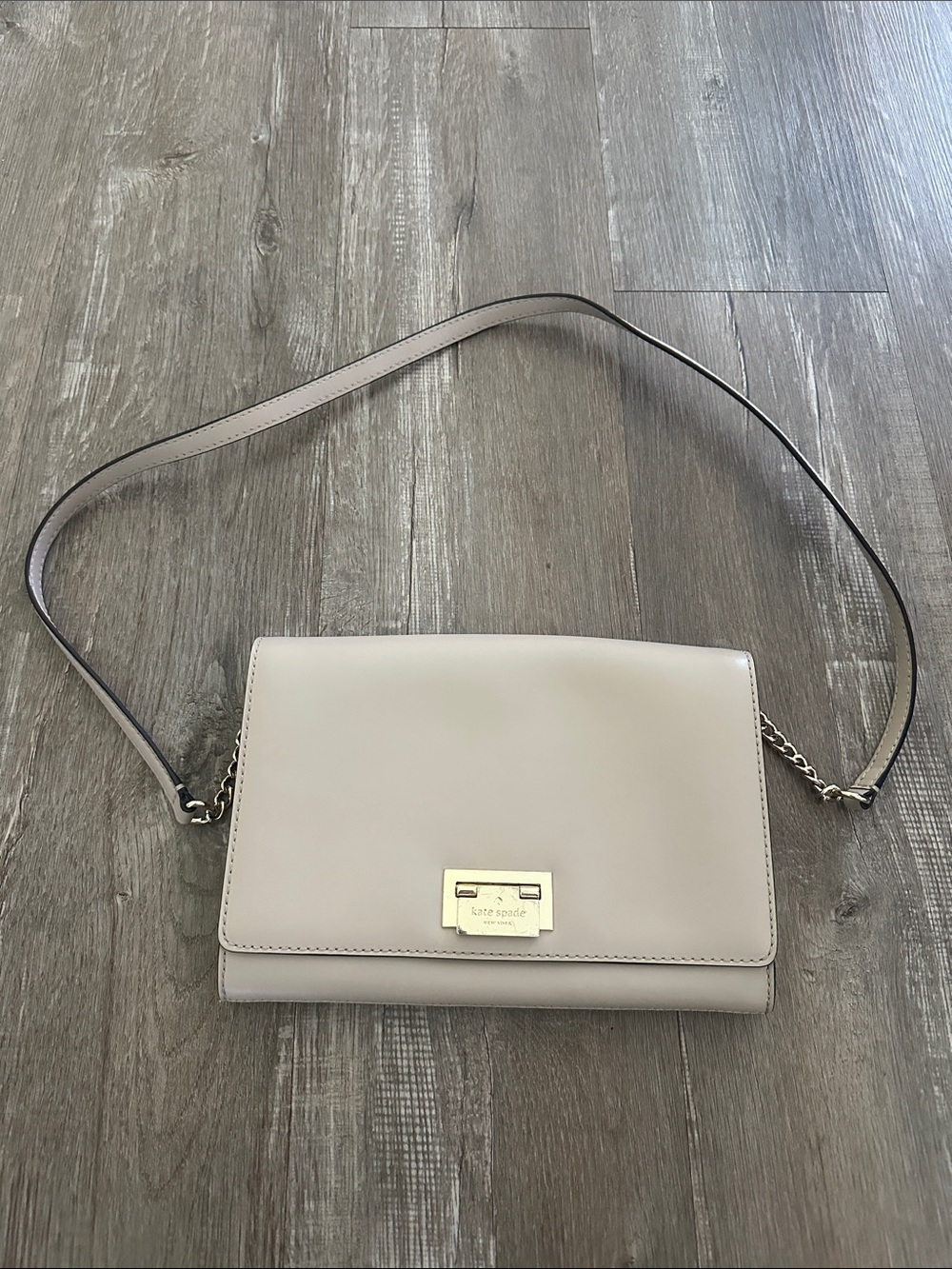 kate spade Cream Leather Crossbody with Gold-Tone Hardware